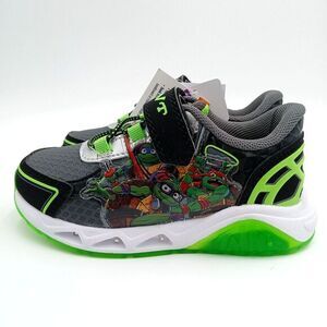 Teenage Mutant Ninja Turtles Shoes Gray Green Boys' Light-Up Sneakers‎ - size 12